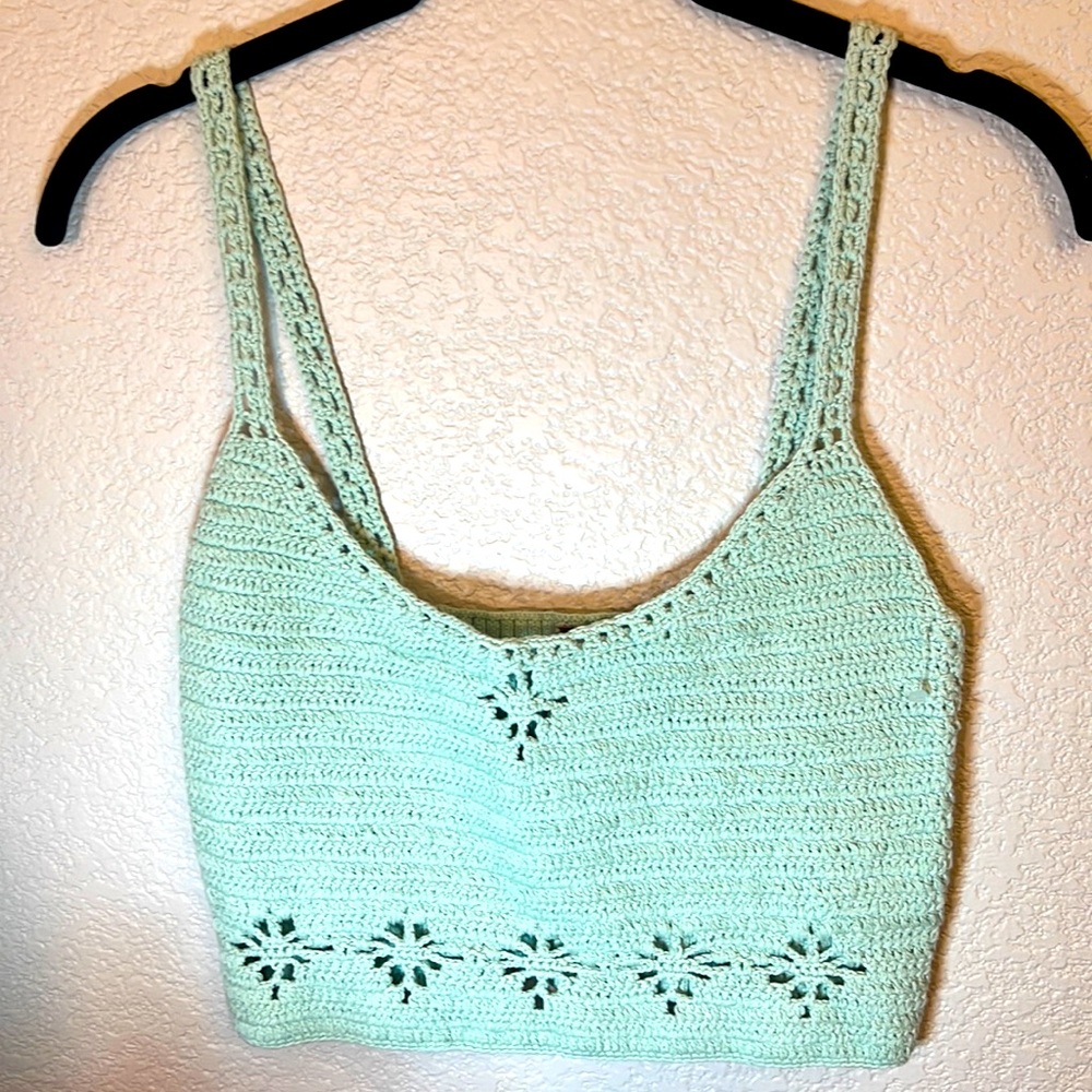 M- free people Berlinette Crochet Cami Crop - Picture 1 of 5